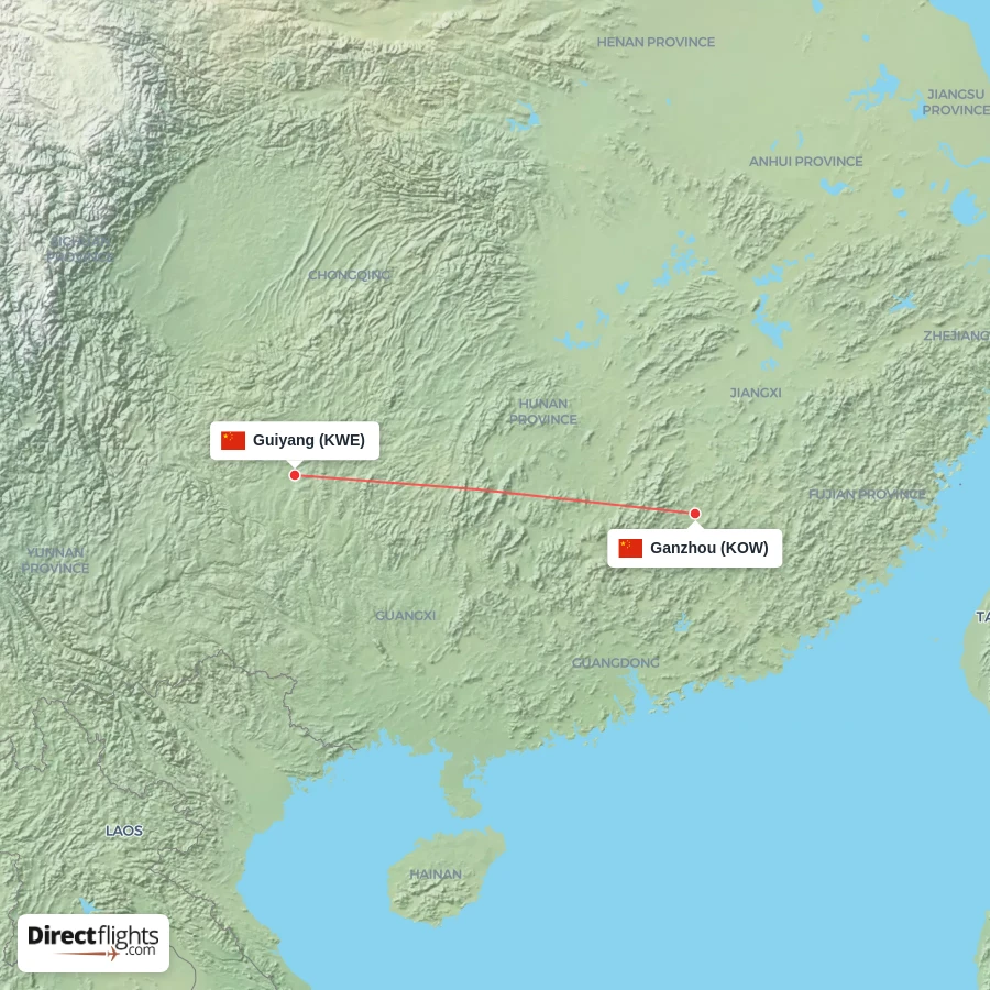 KOW - KWE route map