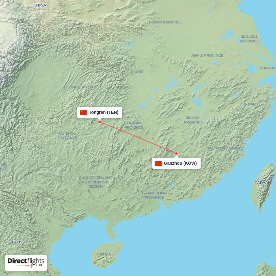 KOW - TEN route map