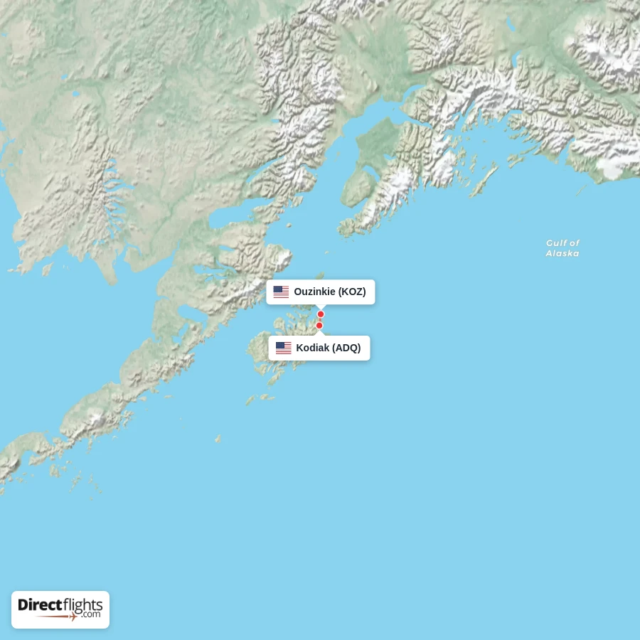 KOZ - ADQ route map