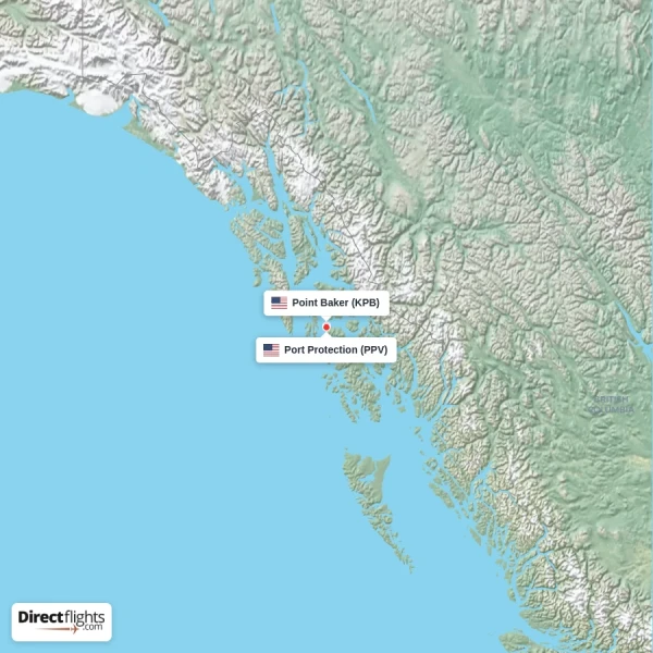 Point Baker - Port Protection direct flight map