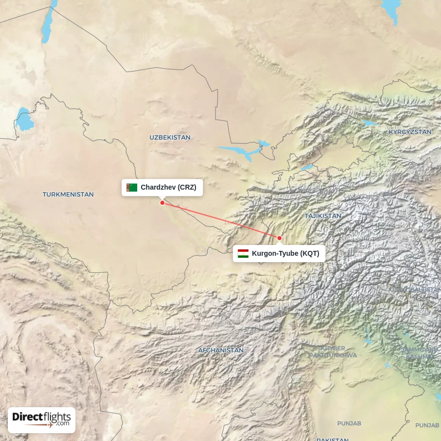 KQT - CRZ route map