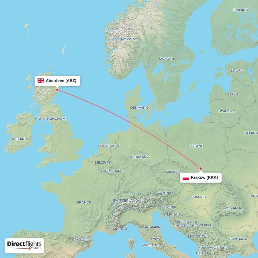 KRK - ABZ route map