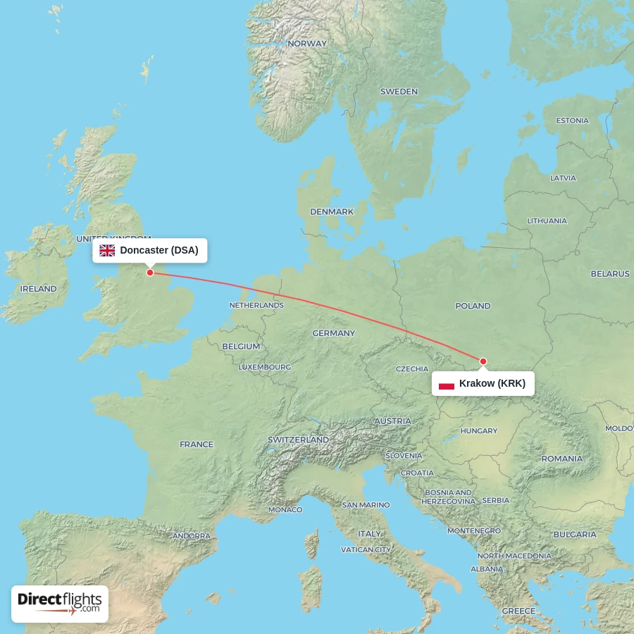 KRK - DSA route map