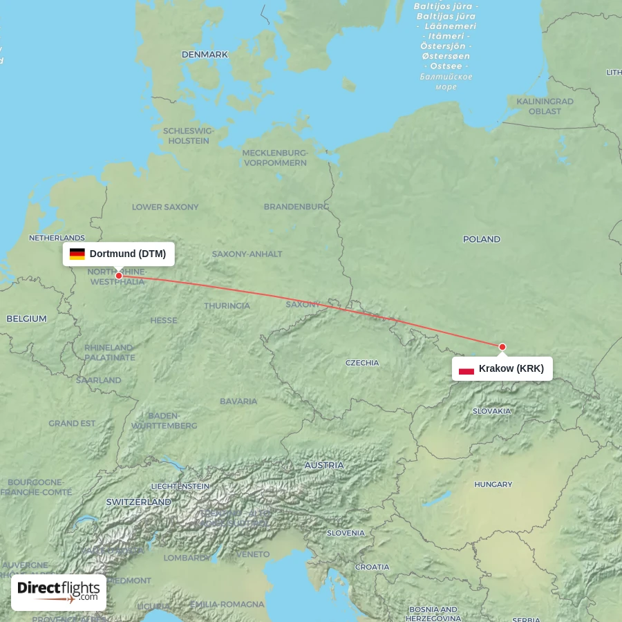 KRK - DTM route map