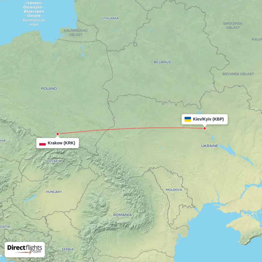KRK - KBP route map