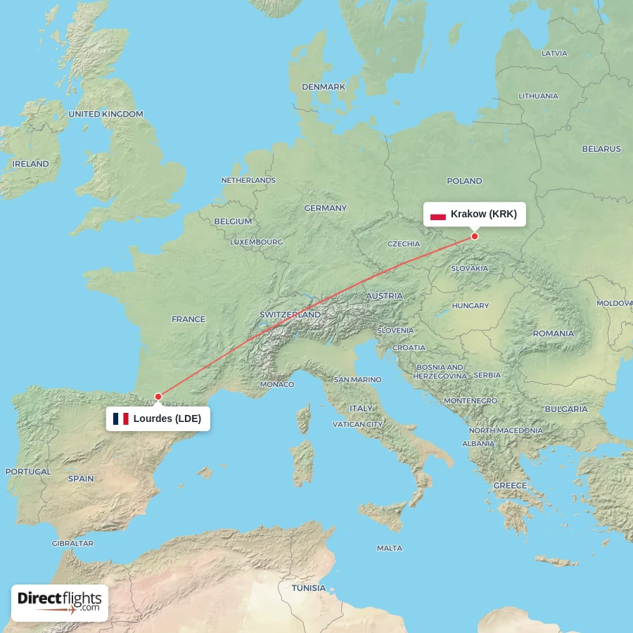 KRK - LDE route map