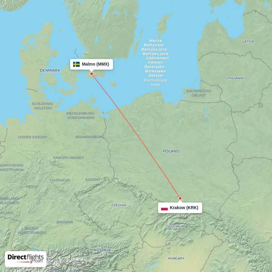 KRK - MMX route map