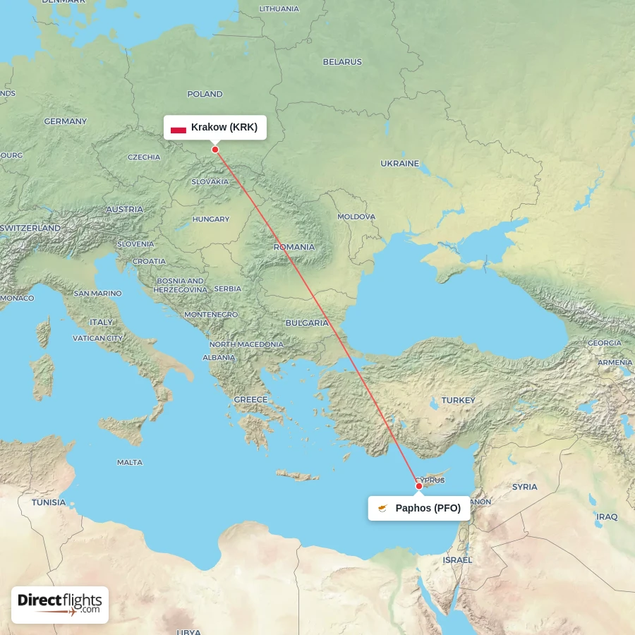 KRK - PFO route map