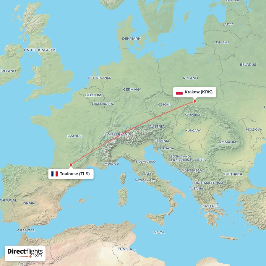 KRK - TLS route map