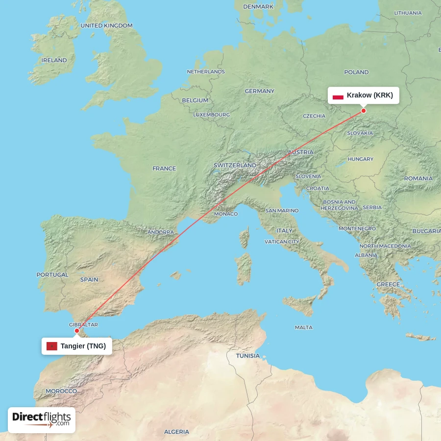KRK - TNG route map