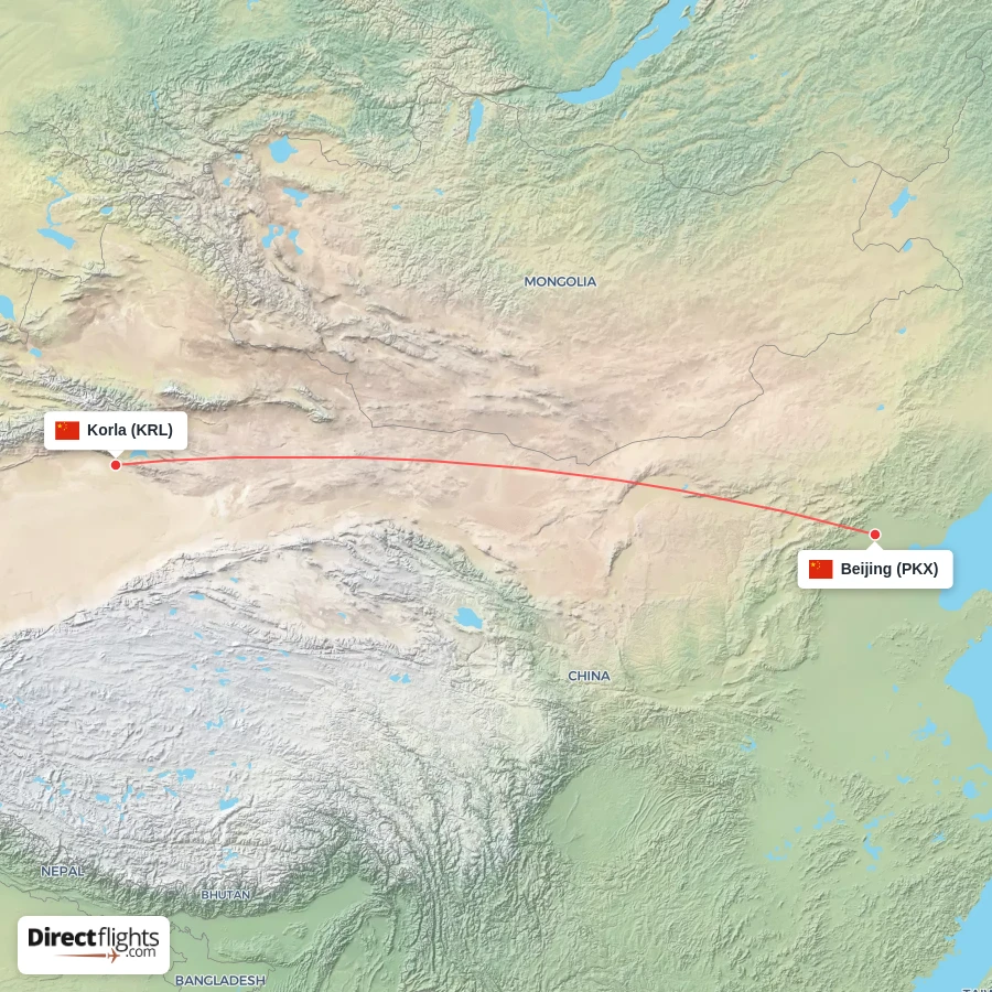 KRL - PKX route map