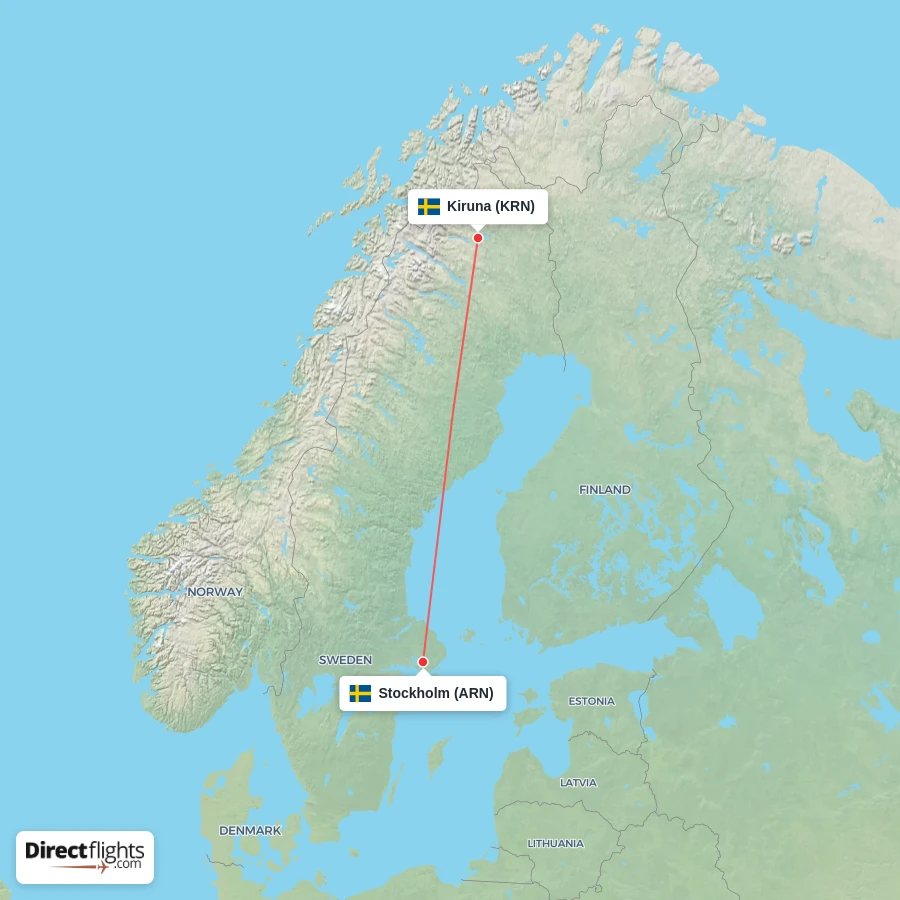 KRN - ARN route map