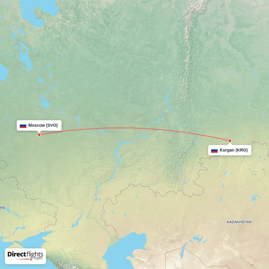 KRO - SVO route map