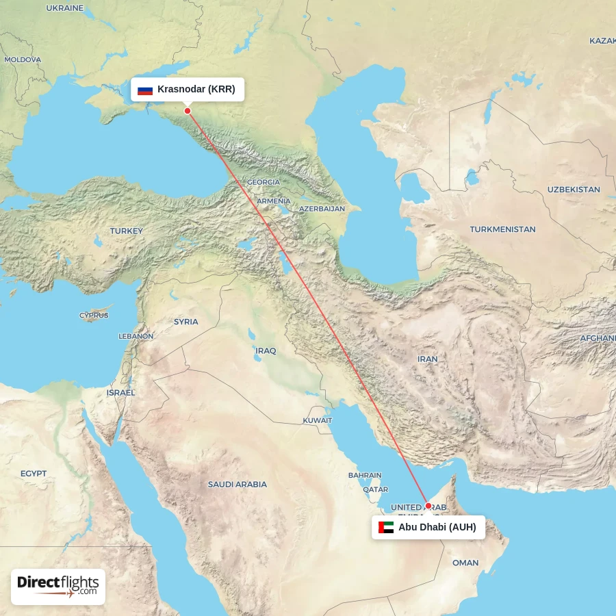 KRR - AUH route map