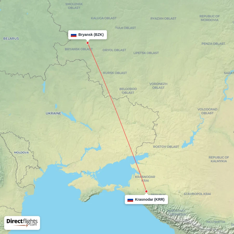 KRR - BZK route map