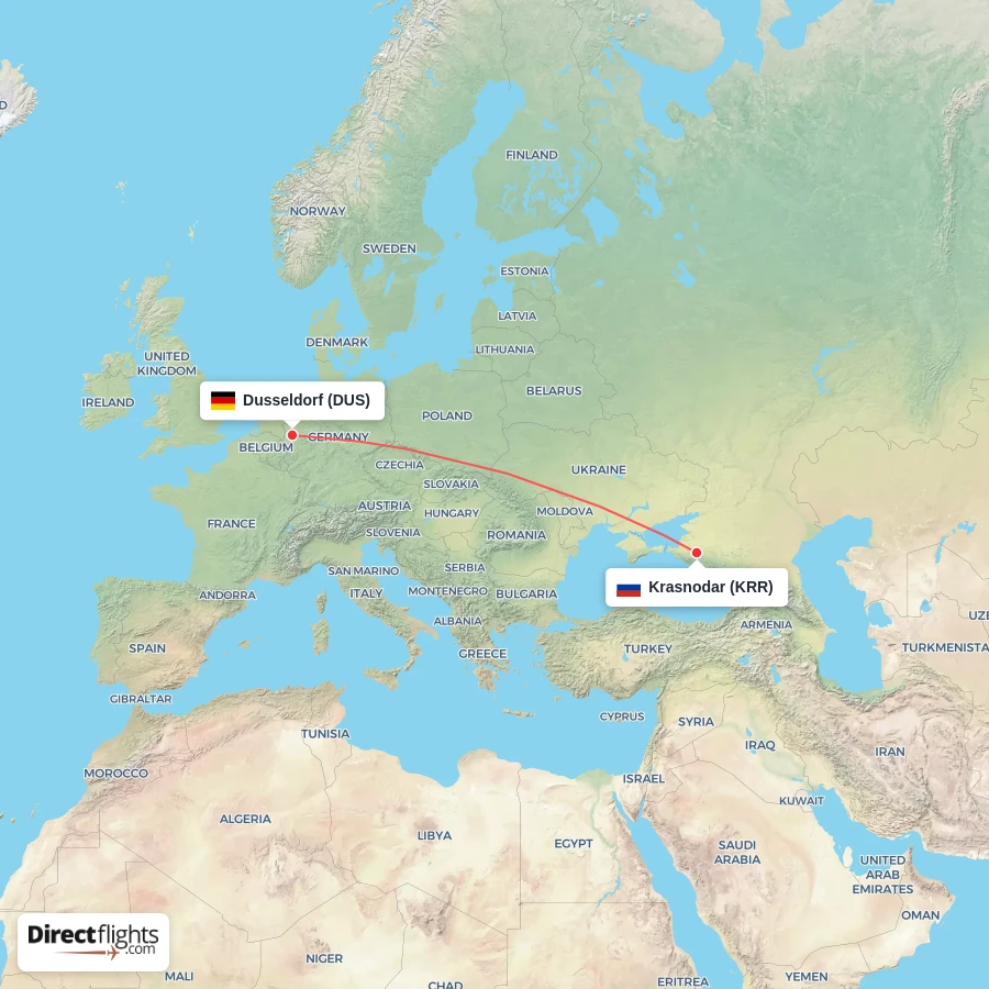 KRR - DUS route map