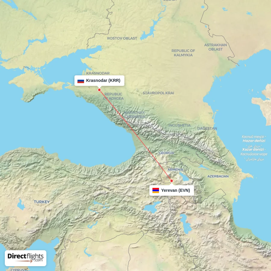 KRR - EVN route map