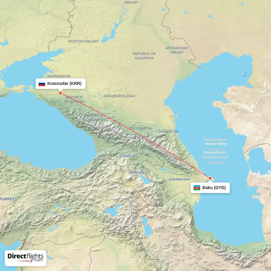 KRR - GYD route map