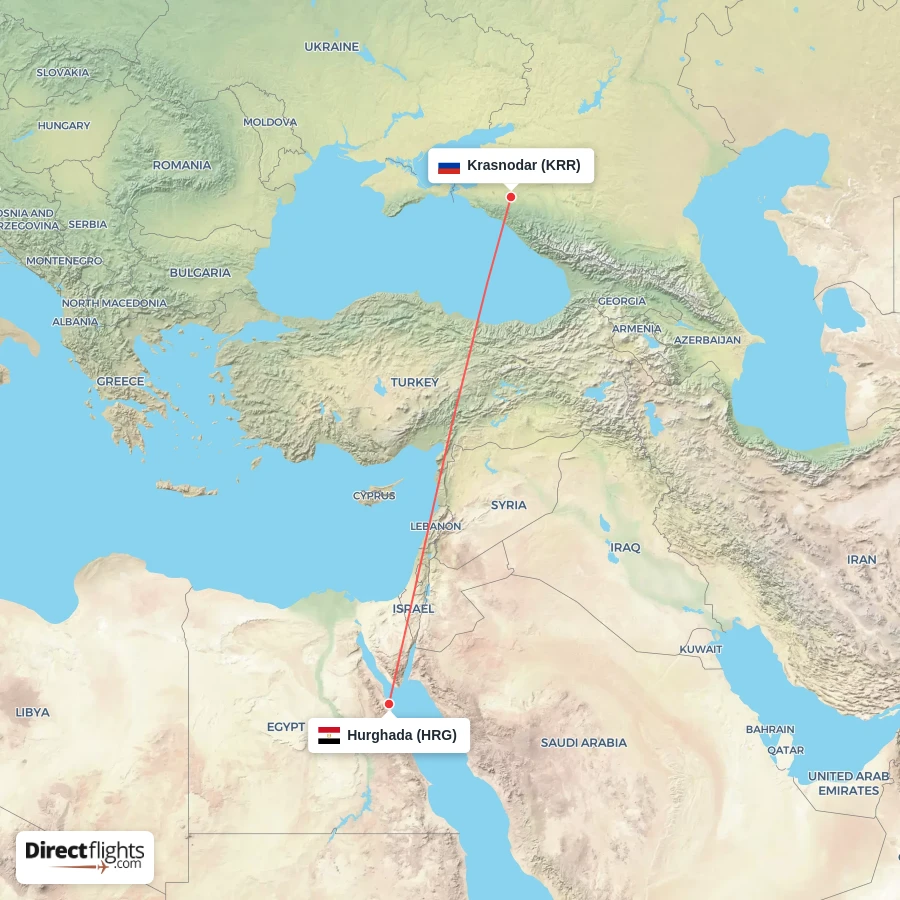 KRR - HRG route map