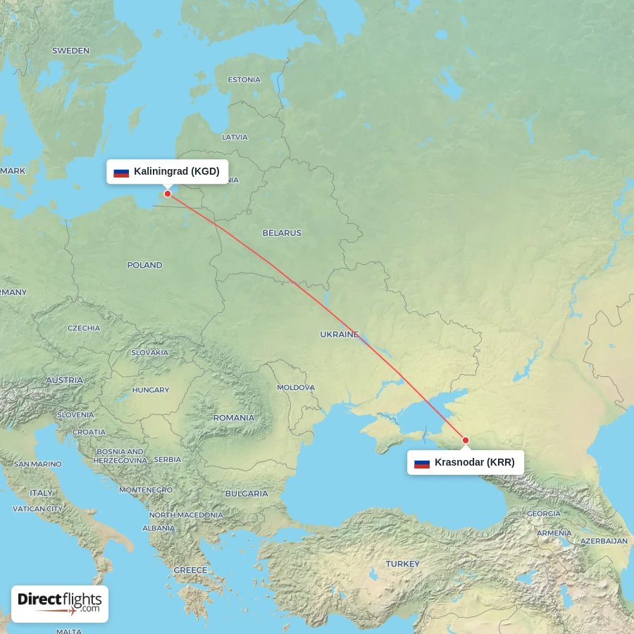 KRR - KGD route map
