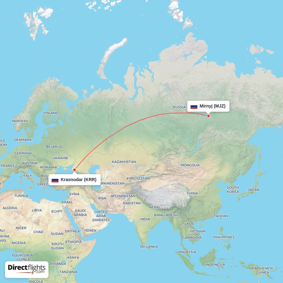 KRR - MJZ route map