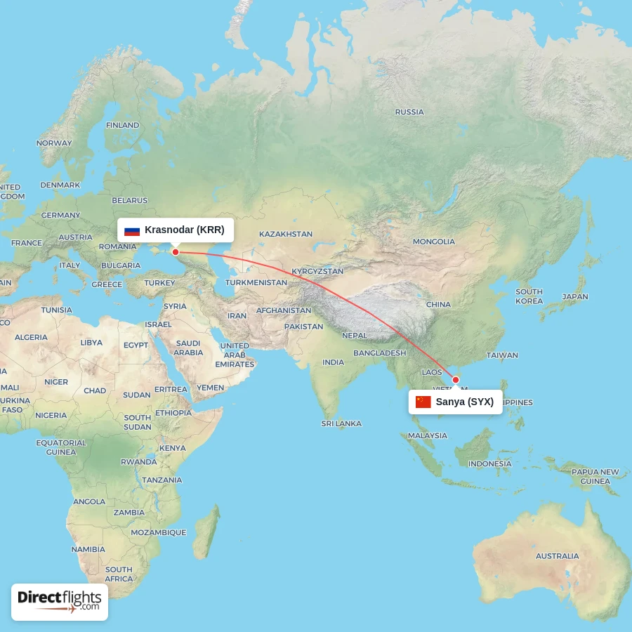 KRR - SYX route map