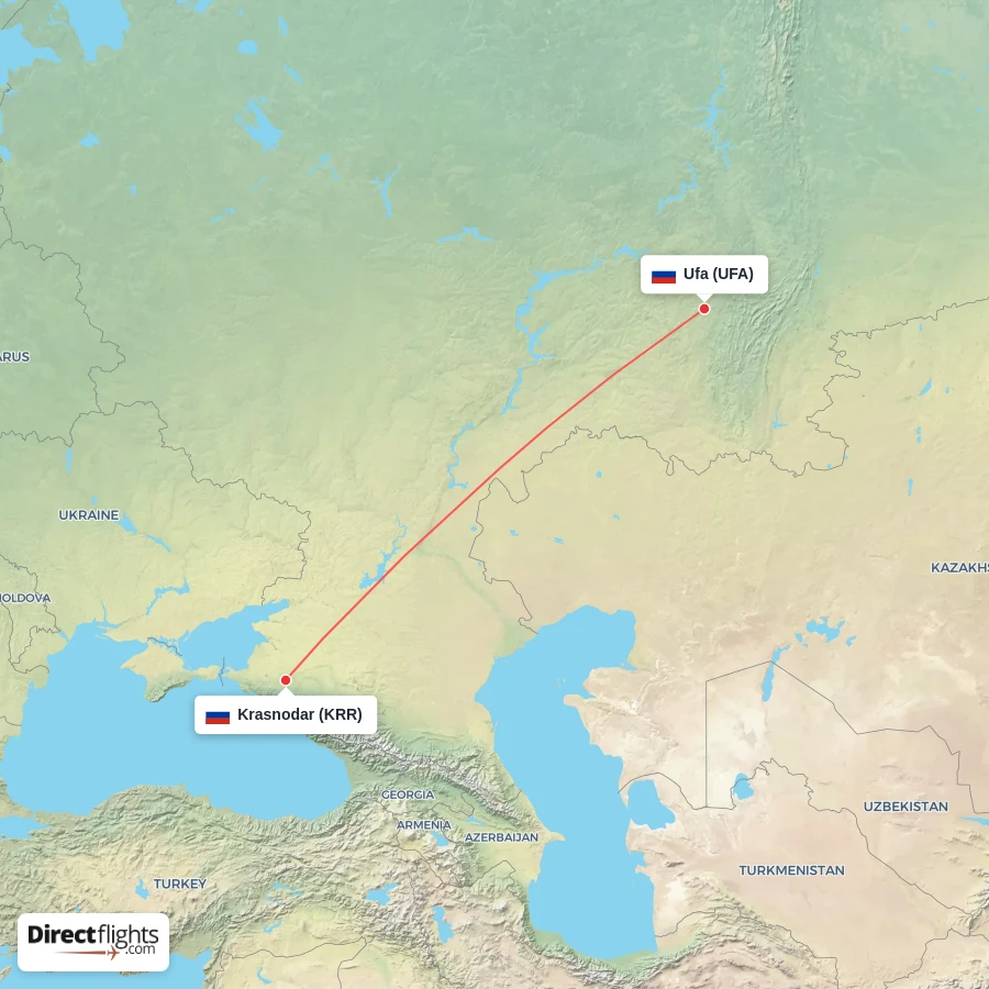 KRR - UFA route map