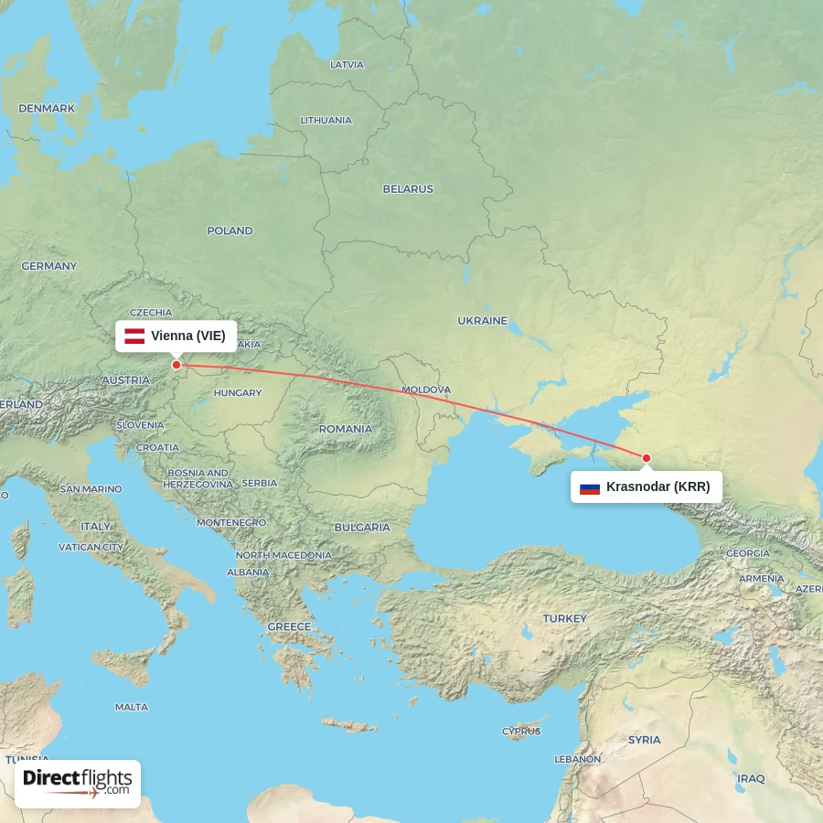 KRR - VIE route map