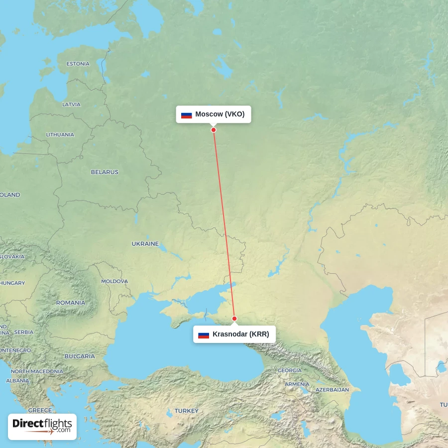 KRR - VKO route map