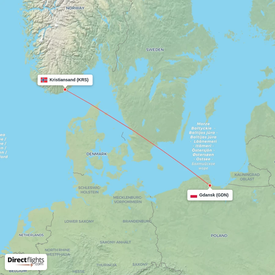 KRS - GDN route map