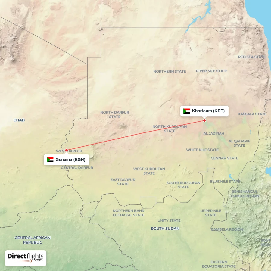 KRT - EGN route map