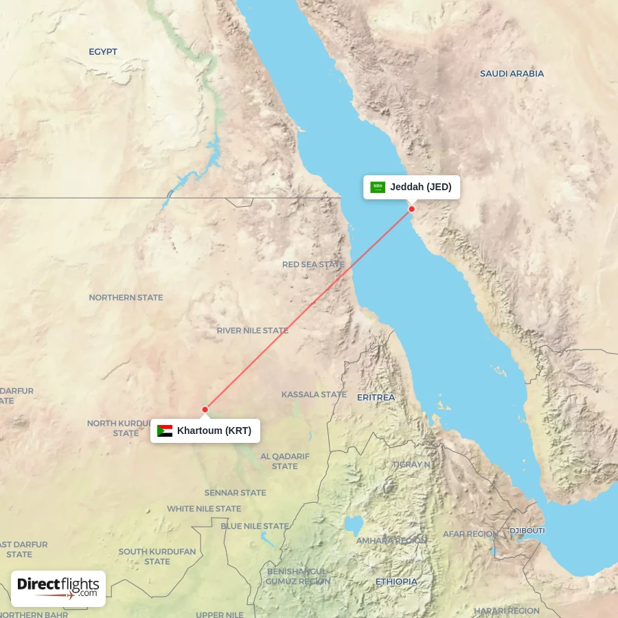 KRT - JED route map
