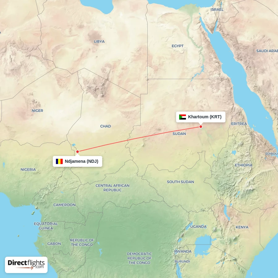 KRT - NDJ route map