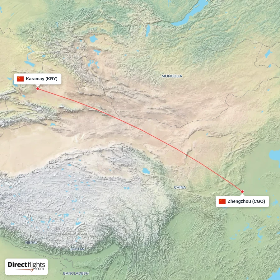 KRY - CGO route map
