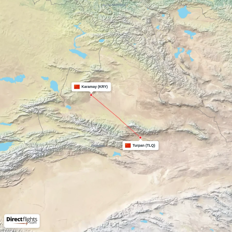 KRY - TLQ route map