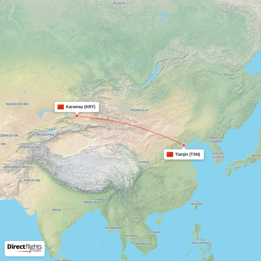 KRY - TSN route map