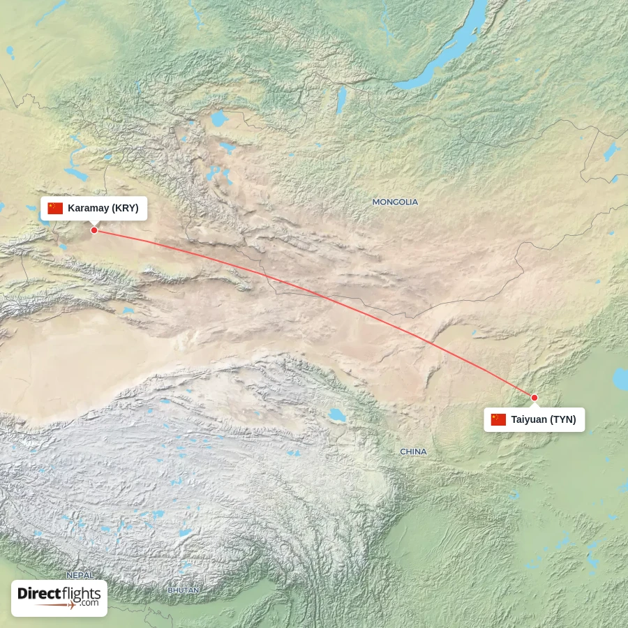 KRY - TYN route map