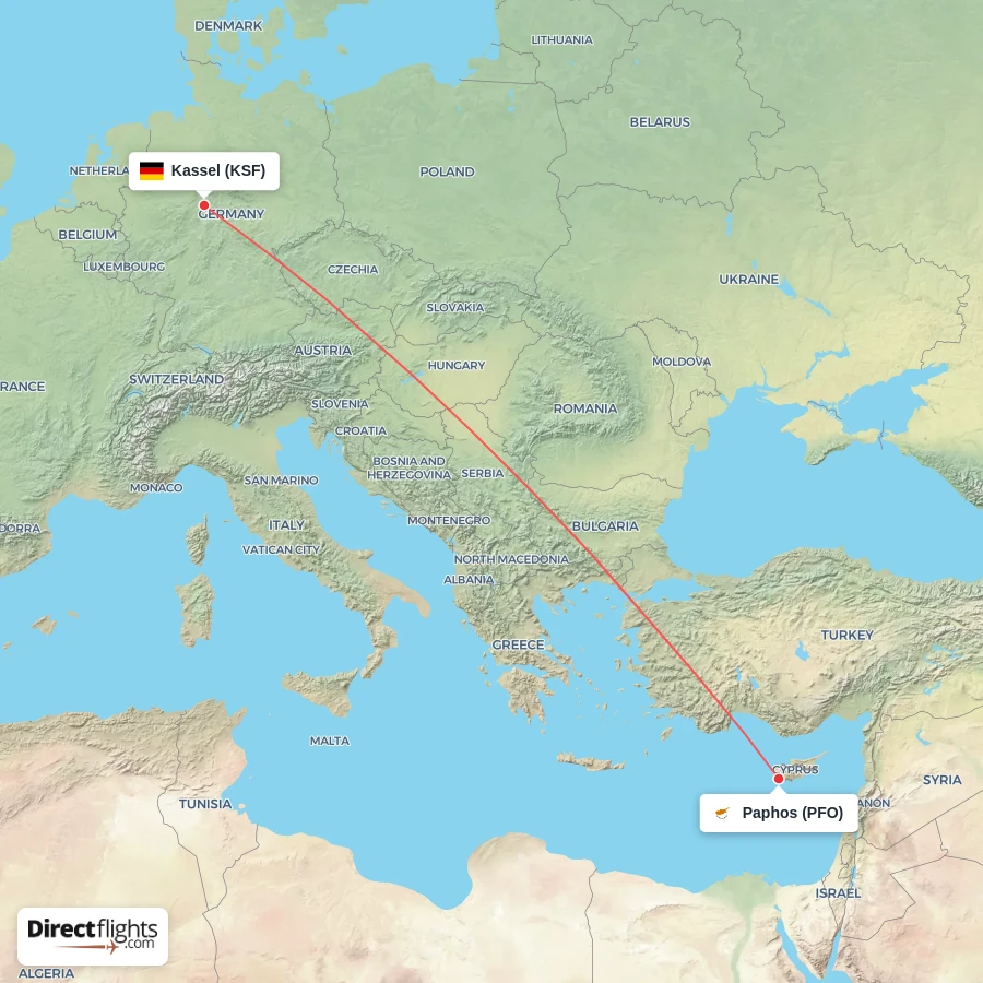KSF - PFO route map