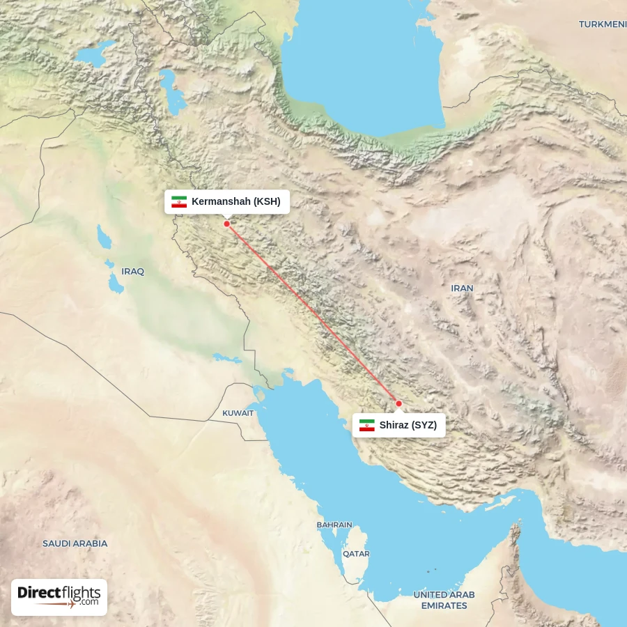 KSH - SYZ route map