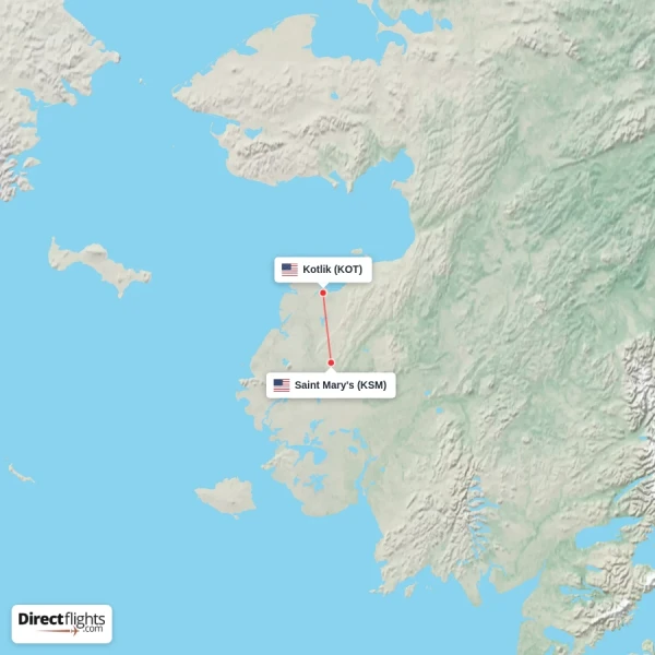 Saint Mary's - Kotlik direct flight map