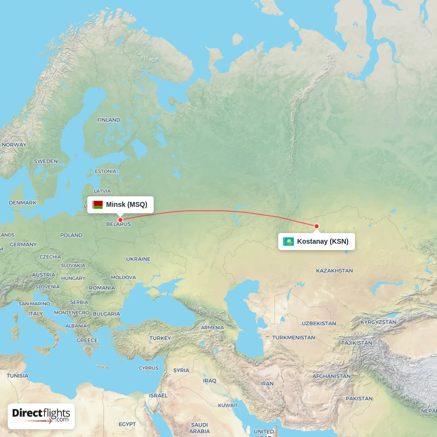 KSN - MSQ route map