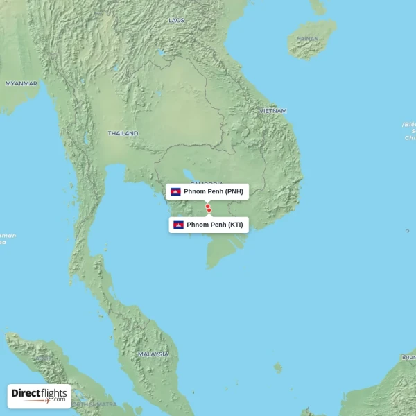 Phnom Penh - Phnom Penh direct flight map