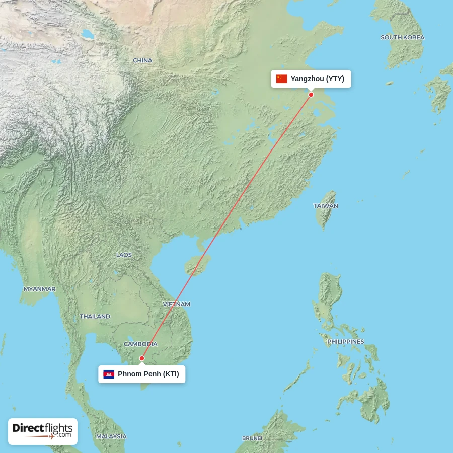 KTI - YTY route map