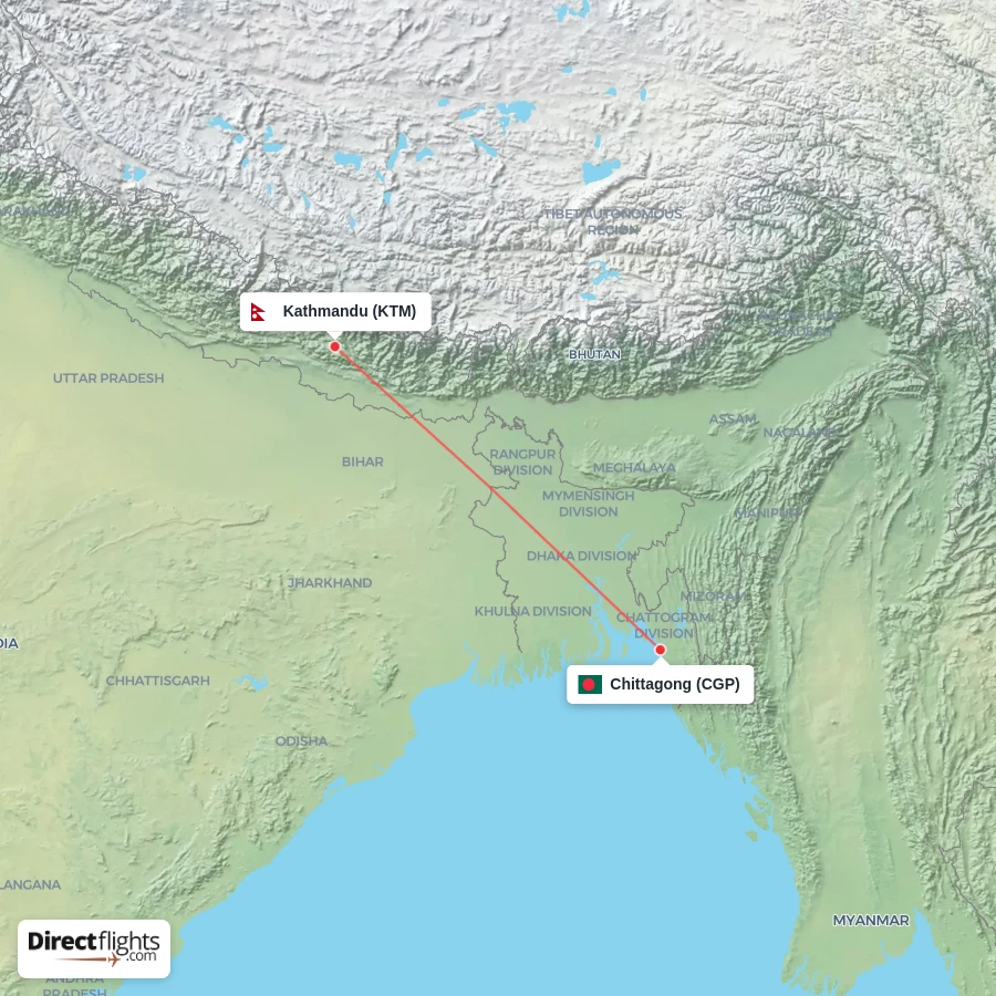 KTM - CGP route map