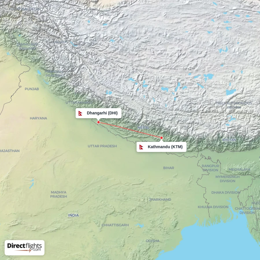 KTM - DHI route map