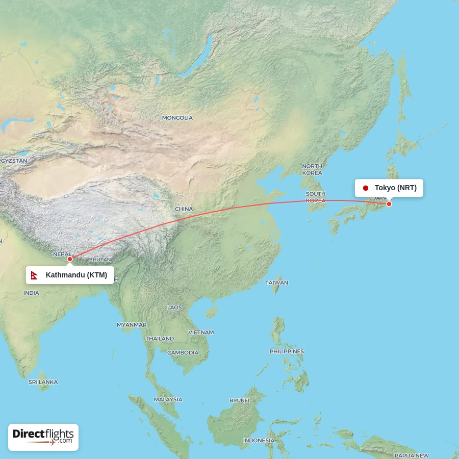 KTM - NRT route map