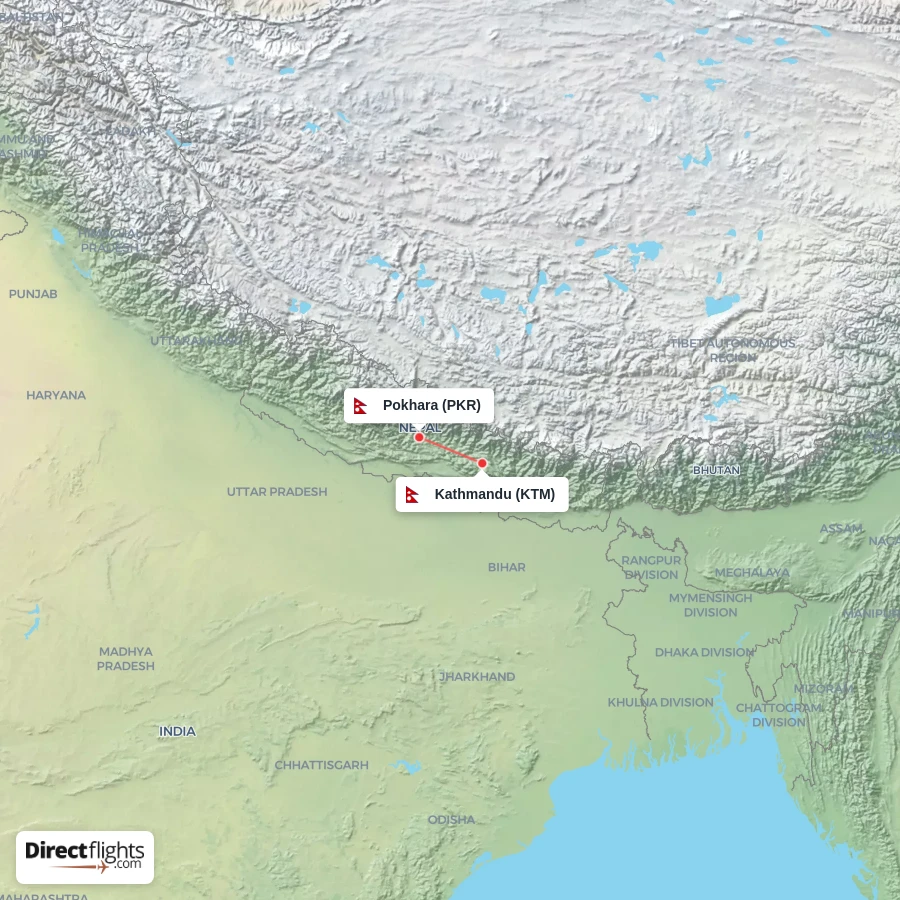 KTM - PKR route map