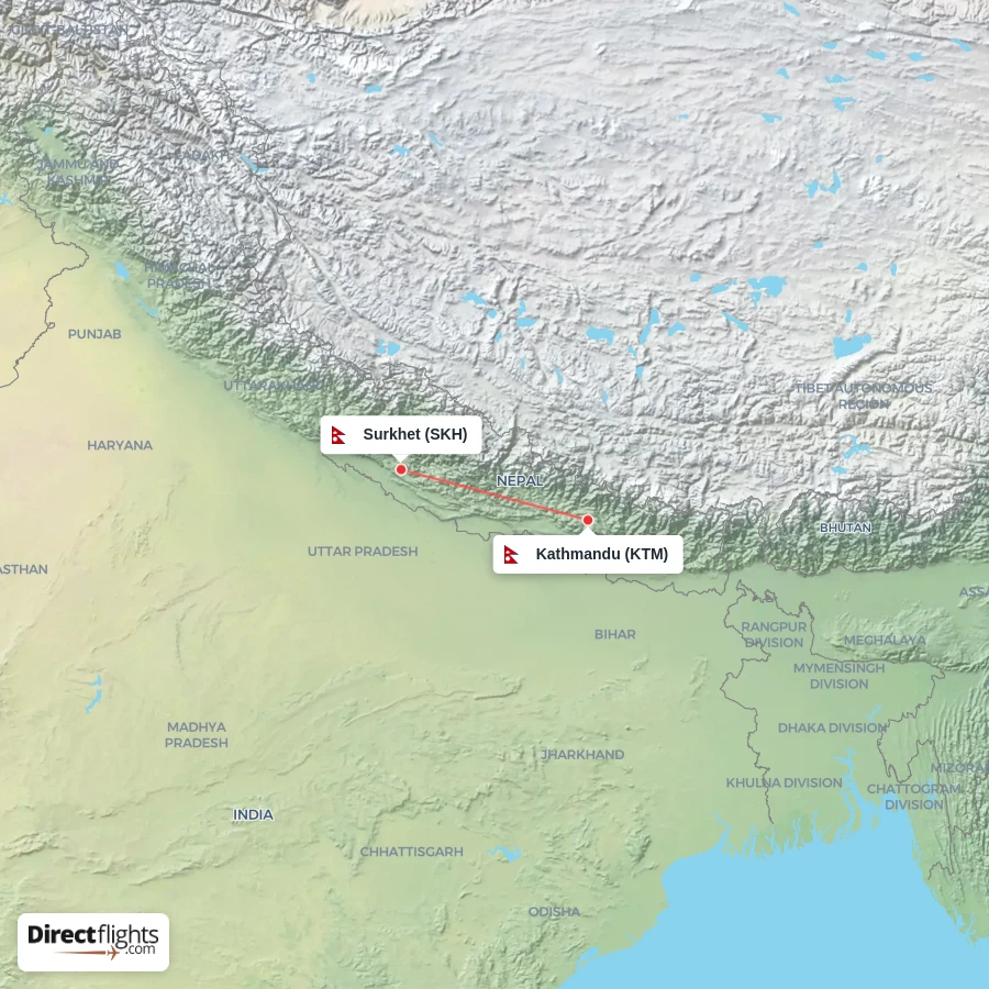 KTM - SKH route map