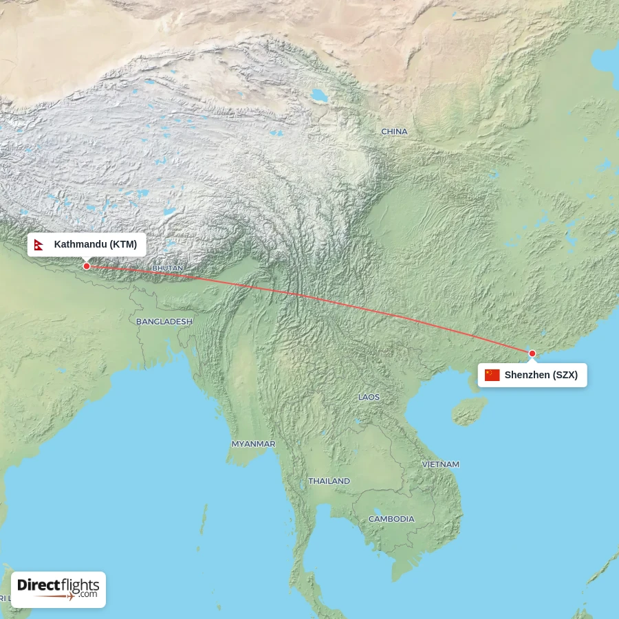 KTM - SZX route map