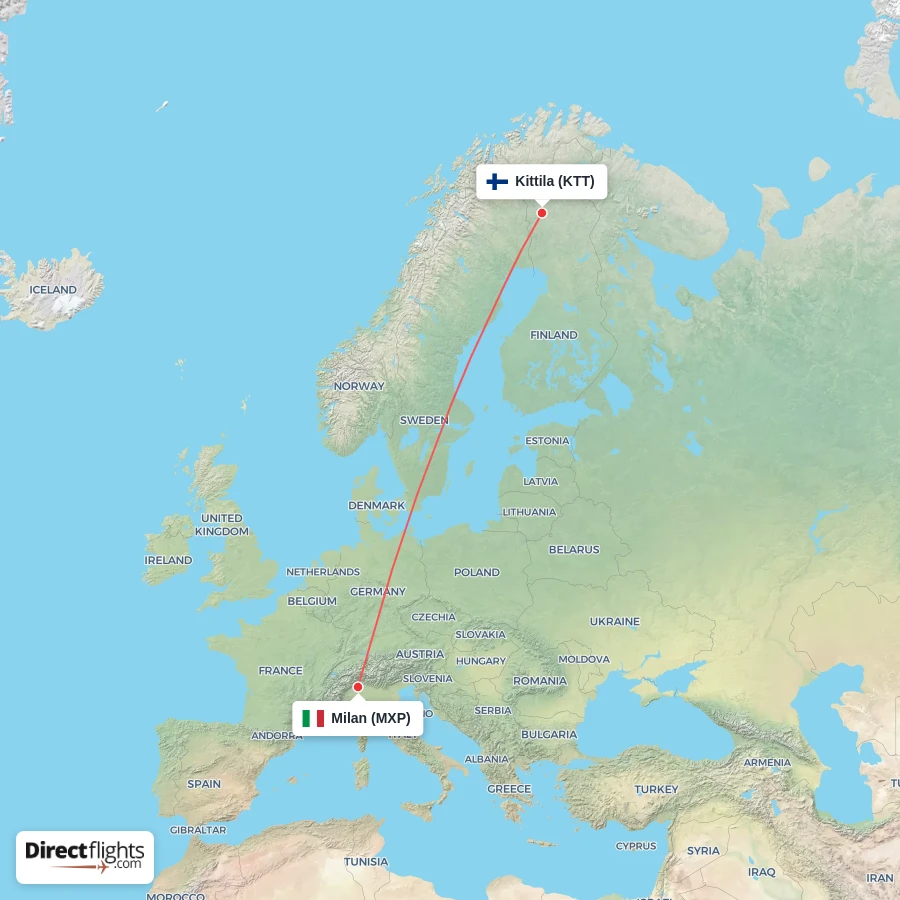 KTT - MXP route map